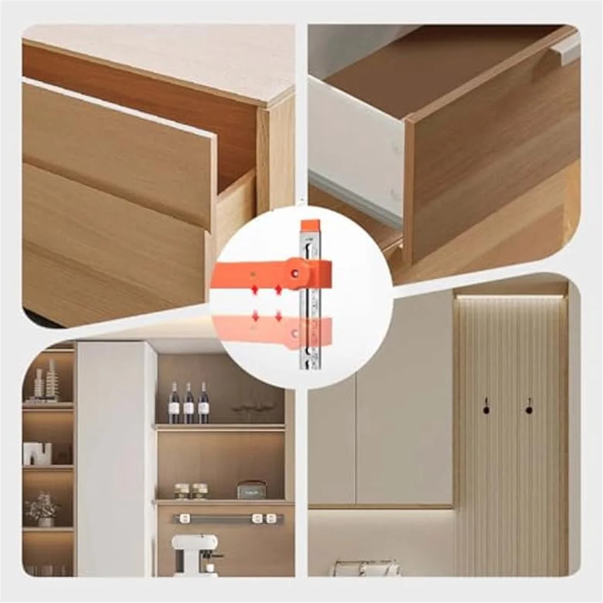 AA98 Drawer Slide Installation Jig Kit,Drawer Slide Tool,Precision Cabinet Hardware Jig,Shelf Pin Jig Hinge Jig for Cabinets