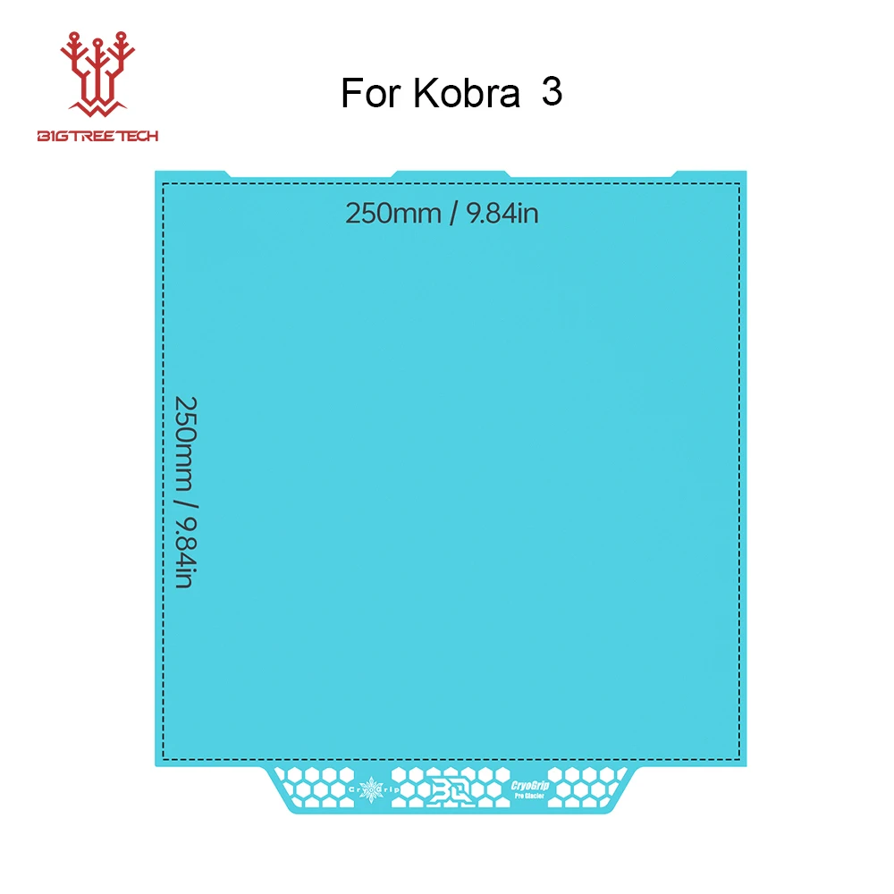 BIQU Panda Build Plate CryoGrip Pro Coating Geen Verstopping Verzinkstaal Dubbelzijdig voor BambuLab X2D Voron Kobra Ender K1 3D Printer