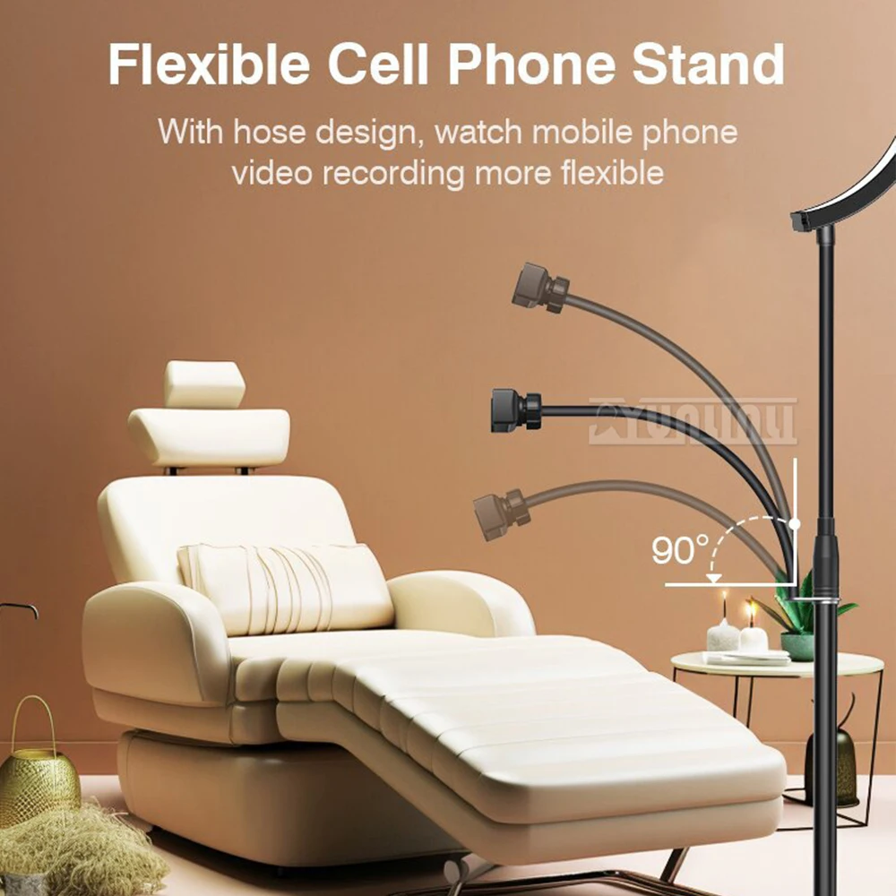 Floor Lash Lamp for Eyelash Extension Wheel Phone Holder