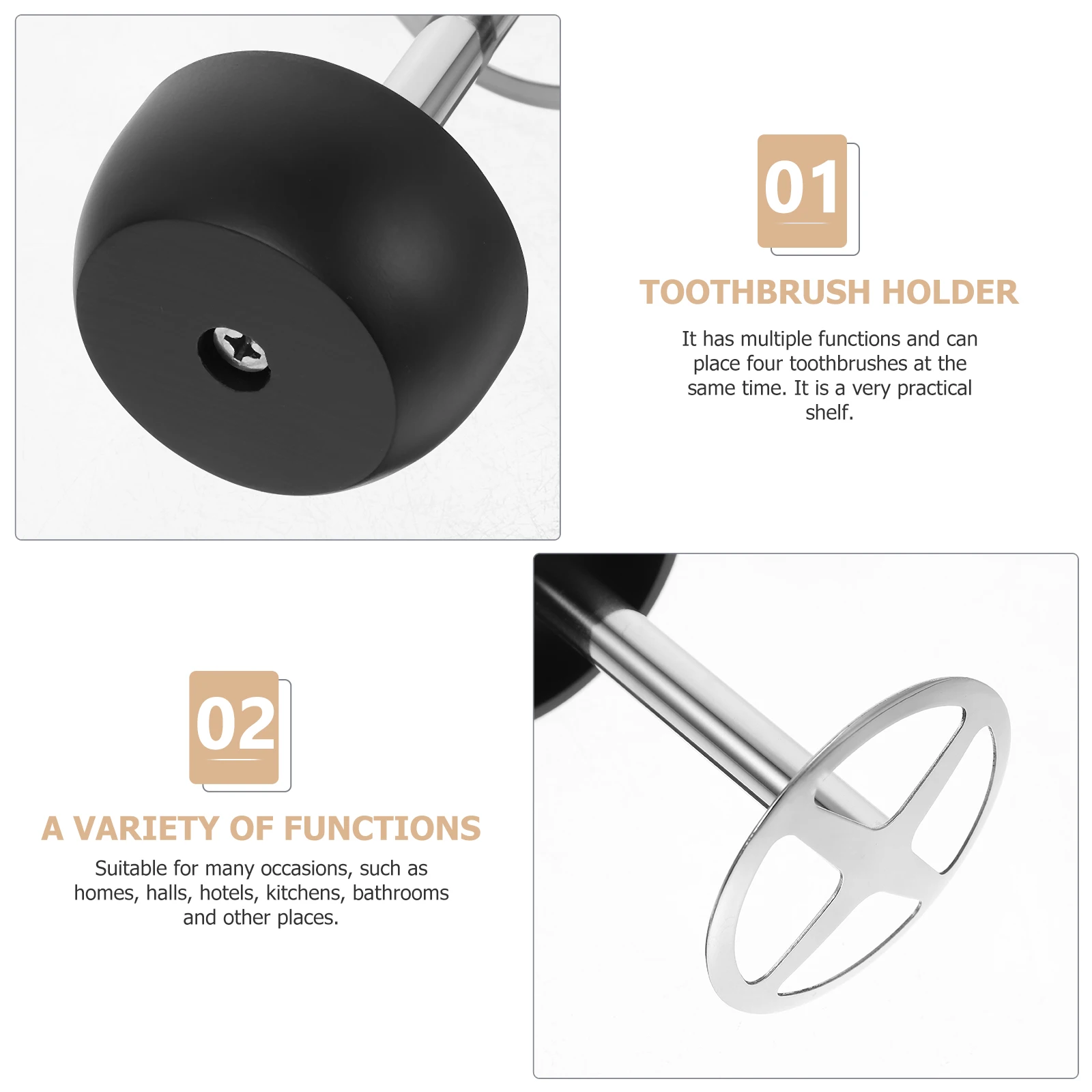 

Holder Stainless Steel Divided Stand Steel Toothpaste Stand For Bathroom Home Supplies Toothbrush Rack Organizer