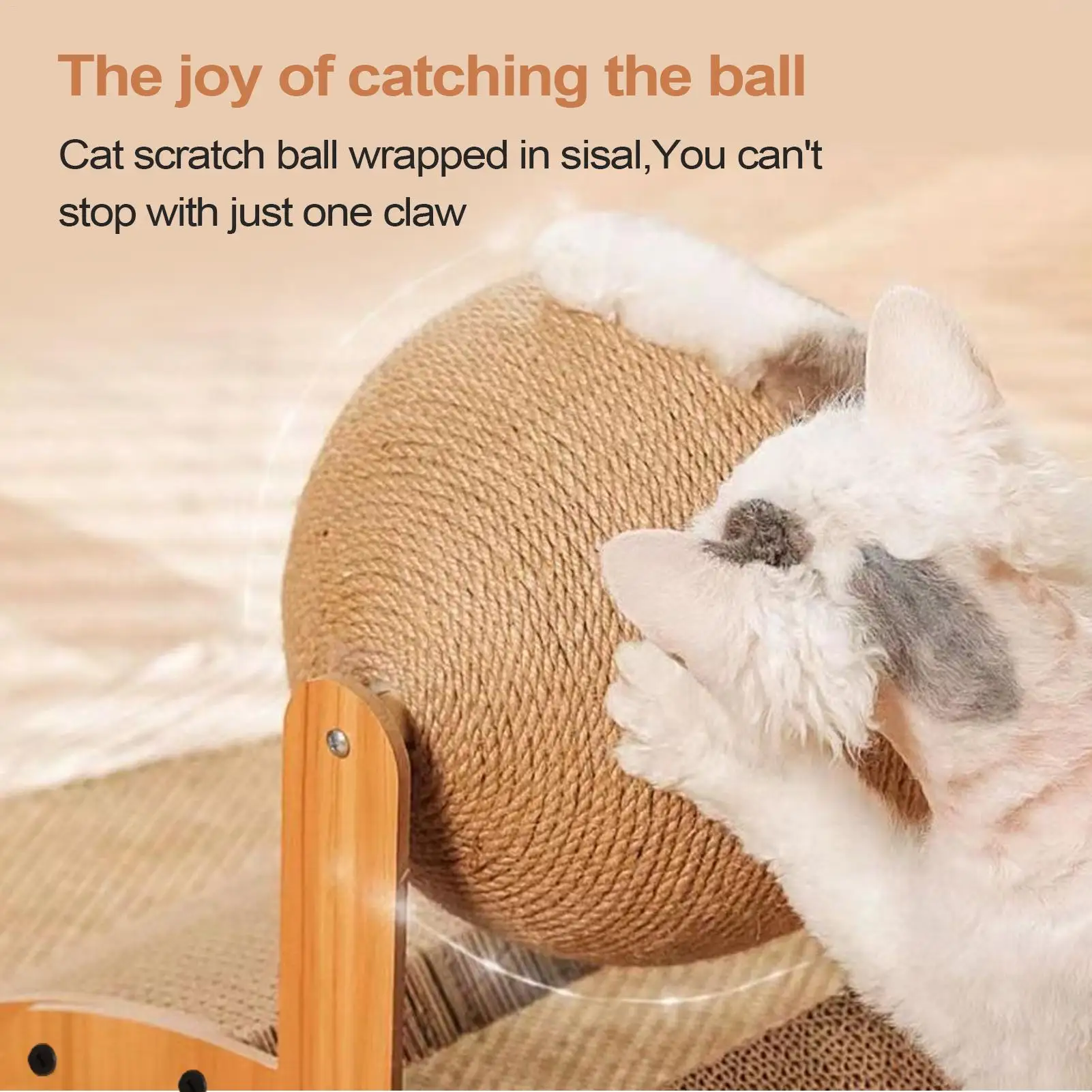 

Игрушка для кошачьей шлифовальной лапы 2в1, когтеточка для кошек, деревянная когтеточка для кошек, сизалевая царапина, износостойкий скребок из цельного дерева для кошек