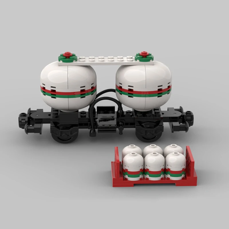 Baru 109 Buah MOC Kota Industri Shell Oktan Rel Tanker Mobil Gerobak Kereta Model DIY Ide Kreatif Mainan Anak Hadiah Teknologi Blok