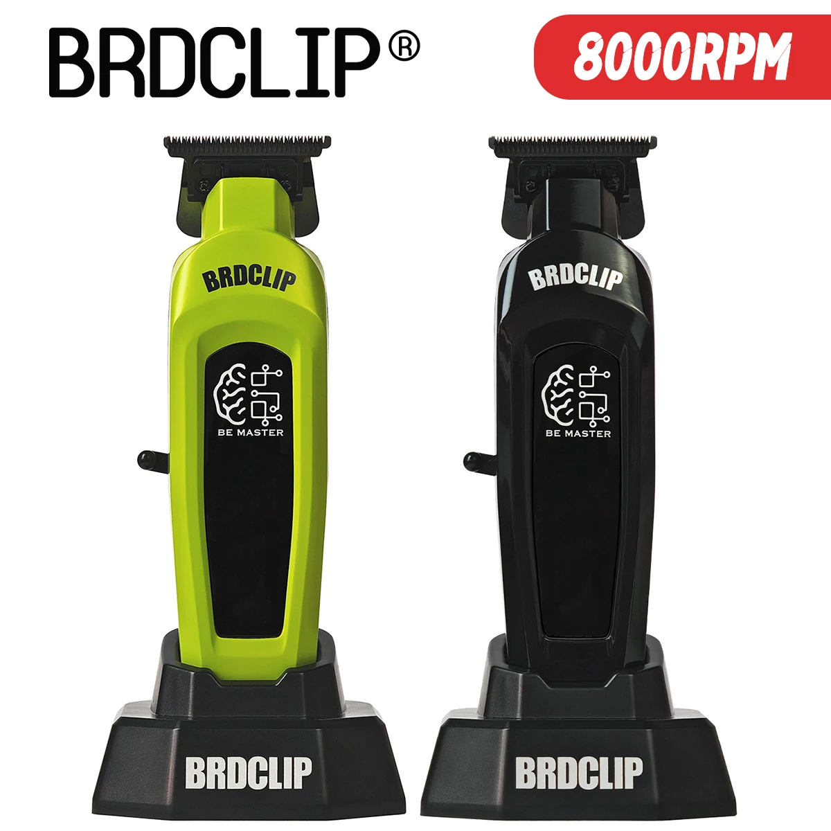 New Professional BRDCLIP BRD-107 8000RPM 2000mAh Hair Trimmer Powder Metallurgy Ceramic Blades with Base Barber Hair Clipper Men