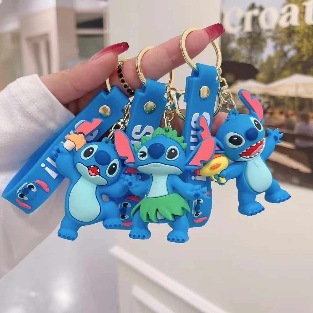 

Экшн-фигурки Disney брелок Аниме Lilo & Stitch, брелок для ключей, подвеска для автомобиля, детские подарки оптом