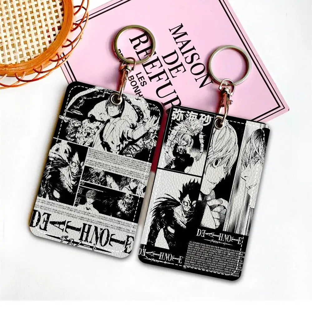 سلسلة مفاتيح Anime Death Note مع حامل بطاقة الوصول، وحافظة واقية لبطاقة الهوية وبطاقة الحافلة وبطاقة البنك للأمان