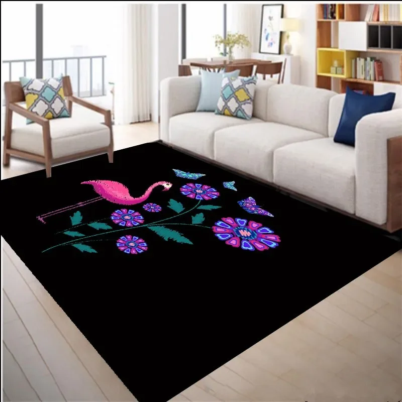 

Flamingo 3D Printed Carpet Cartoon Kids Bedroom Play Mat Soft Flannel Memory Foam Girl Room Area Rug and Carpets for Living Room