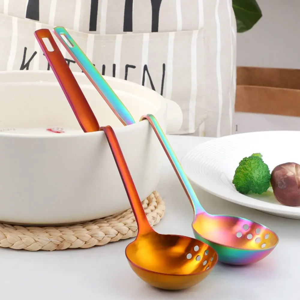 

Tableware Z-shaped Hot Pot Spoon Long Handle Anti-rust Oil Filter Skimmer Spoon Hanging Anti Scalding Soup Ladle Kitchen Gadget
