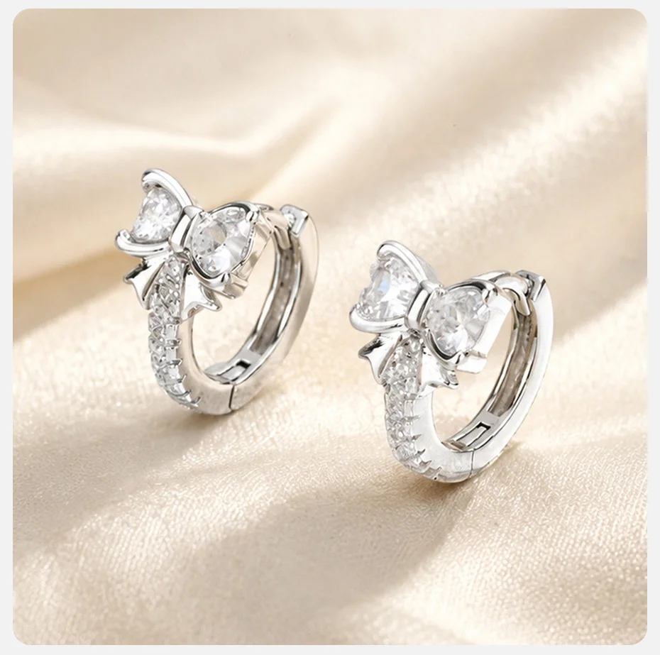 Vnox Trendy Luxus-Ohrringe mit bunten Schmetterlingen und Zirkonia für Damen, glänzende Kristall-Schleifen-Blumen-Ohrringe, Brautschmuck für Hochzeiten. – Detail 6
