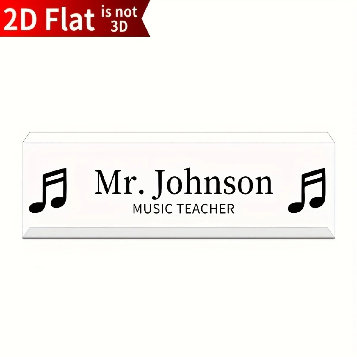 [2D Flat] Music Note Acrylic Desk Nameplate, Elegant Home & Office Decoration (Only Decoration)