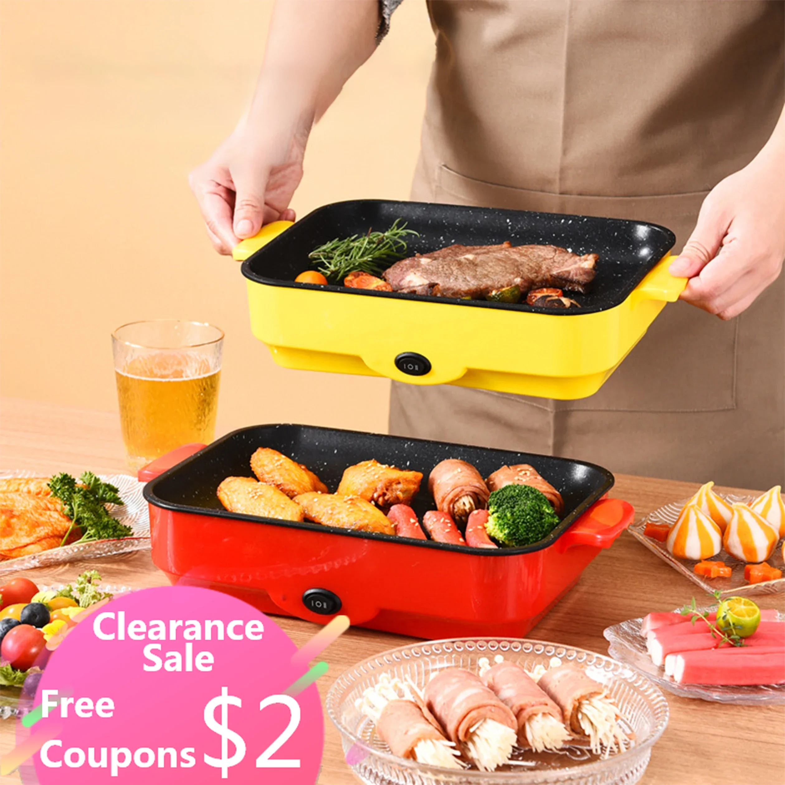 

frying pan,Barbecue tray,Electric baking tray,roaster,Electric grill,barbecue,Grilled steak,griddle,non -stick,Camping cooker