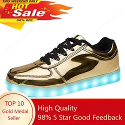 Trump MAGA Gold Silver Shoes Led For Adults Schoenen mens Casual Chaussures Lumineuse Light Up Shoes lover Luminous Sneakers