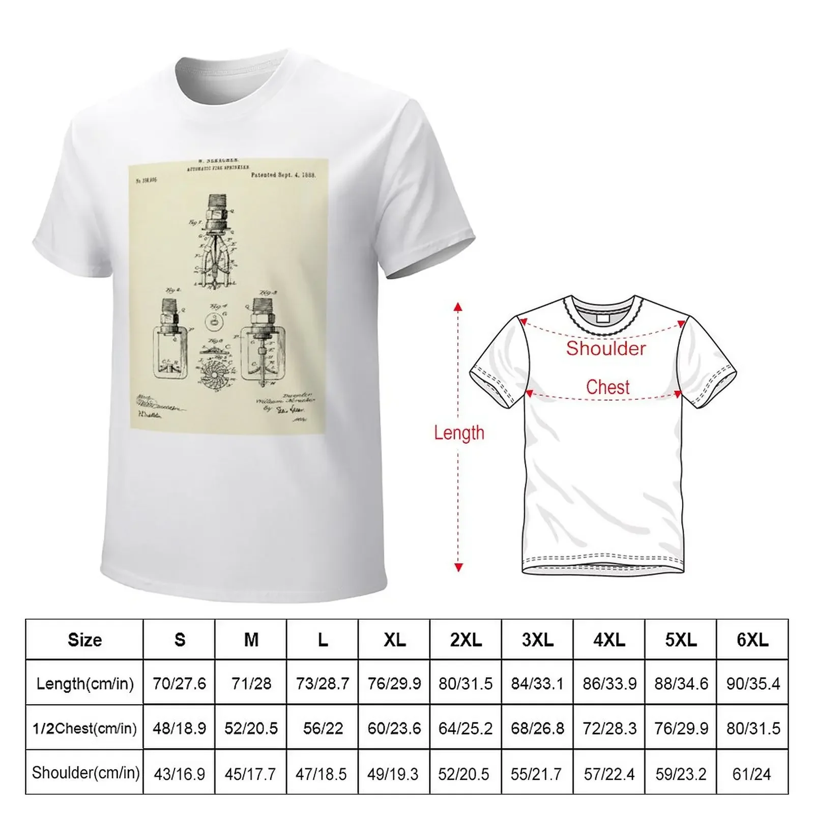 Automatic Fire sprinkler-1888 T-Shirt sweat summer top plus sizes fitted t shirts for men