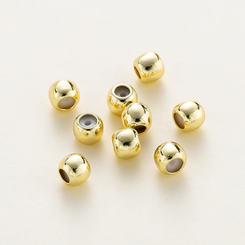 10 قطعة خزر عازل 3/4/5 مللي متر 14K/18K الذهب اللون مطلي النحاس المطاط Charms موصل DIY بها بنفسك صنع المجوهرات اكسسوارات لوازم