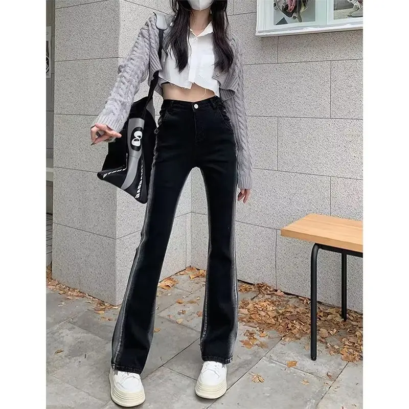 

Y2K Style Jeans Black Women's New Niche Loose Jeans with Wide Legs for Casual Straight High-Waisted Trousers Pants