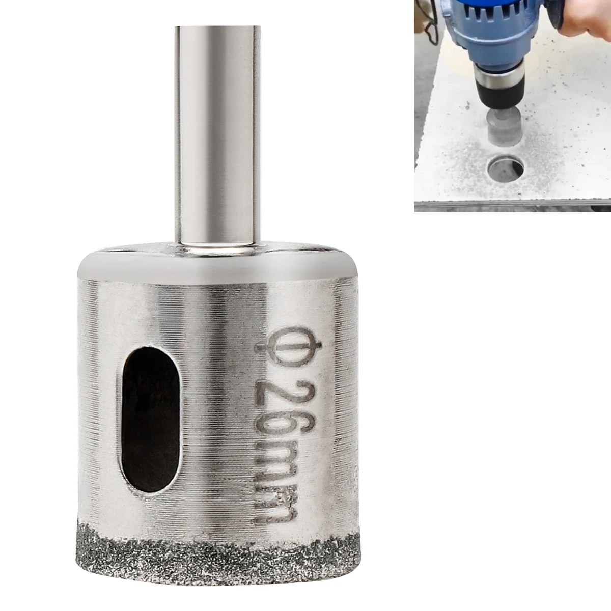 1pc Diamond Core Hole Saw Drill Bit Woodworking Hole Opener for Wood Tiles Glass Ceramic 26mm for Tiles Glass Ceramic