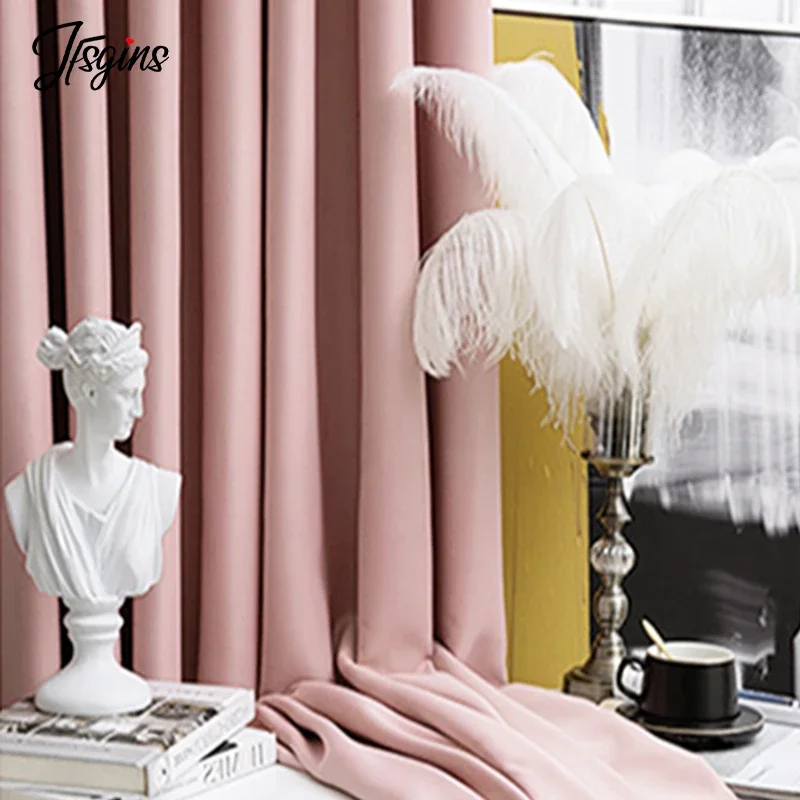 Solid Color Blackout Short Curtains for Windows Bedroom Curtain in the Kitchen Small Size Drapes Tende Custom High Shading Decor