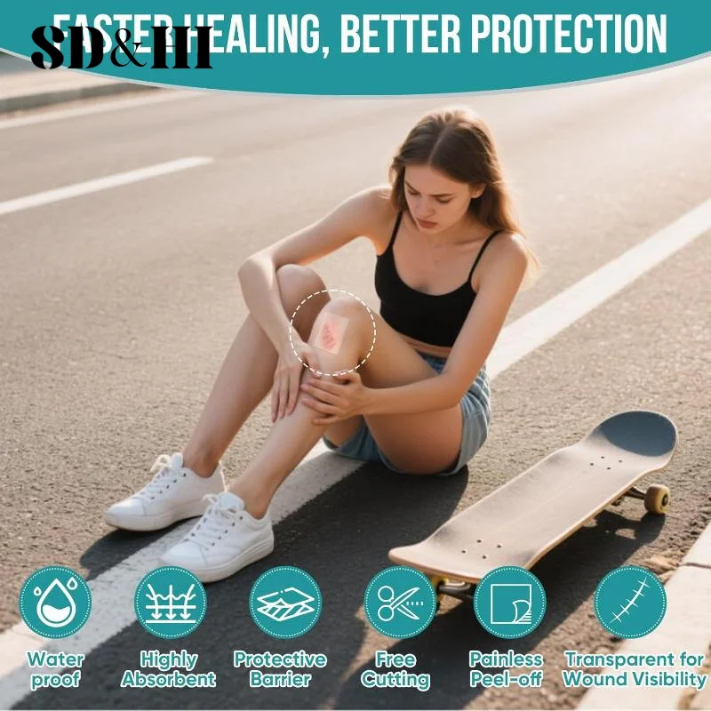 

1 рулон гидроколлоидной повязки для эффективного ухода за ранами, очень тонкая, мягкая, водонепроницаемая, самоклеящаяся лента для покрытия шрамов