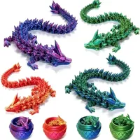 3D Printing Crystal Dragon,Chinese Dragon Egg,Full Joint Movable,Luminous Decorations,Home Decoration Collection Creative Toys