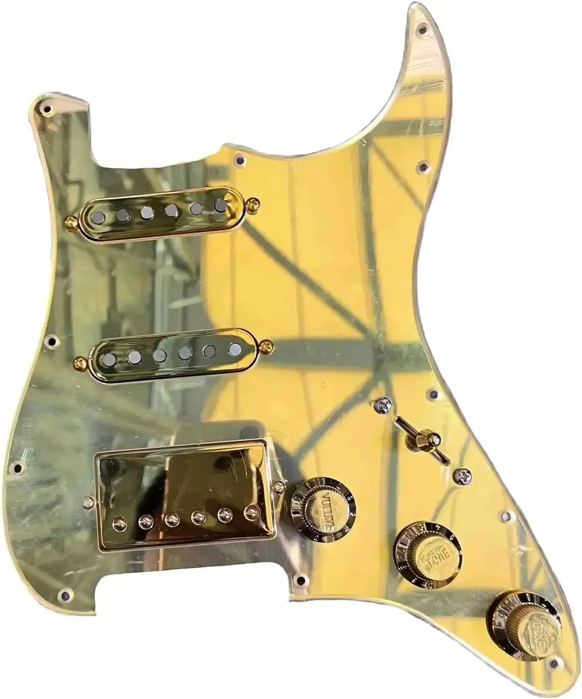ترقية SSH مجموعة Pickguard للجيتار المسبق Alnico V Humbucker Pickup، سبائك الألومنيوم Pickguard، متعددة الوظائف التبديل الأسلاك تسخير #1