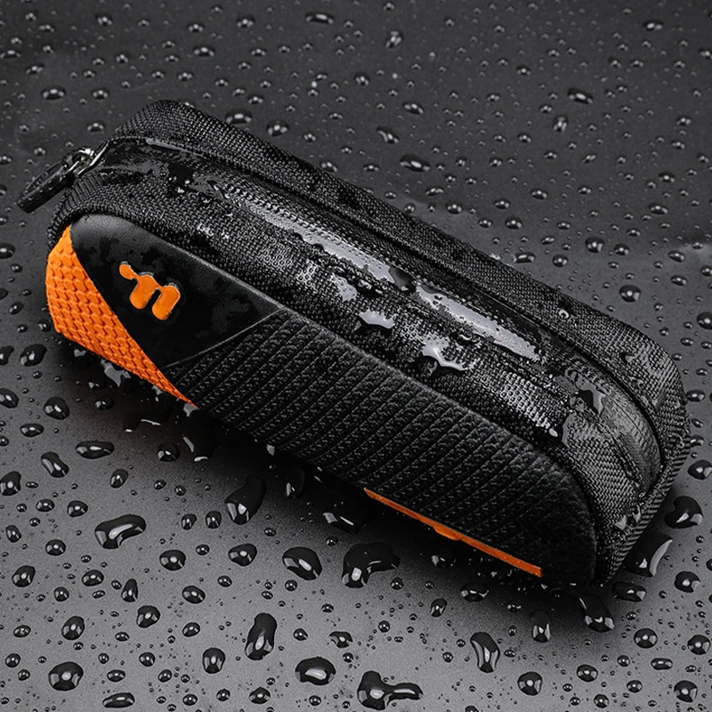 0.6L Waterproof Lightweight Bike Top Tube Bag - PU Material, Portable Triangle Storage for MTB, Road Bikes & Cycling Accessories