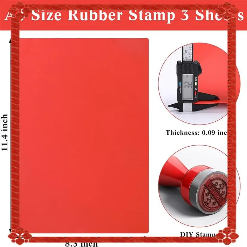 24-Hour Delivery For Laser For Laser Engraving Machine, A4 Size 3 Pcs Rubber Stamp Sheets For Laser Cutter,2.3 Mm