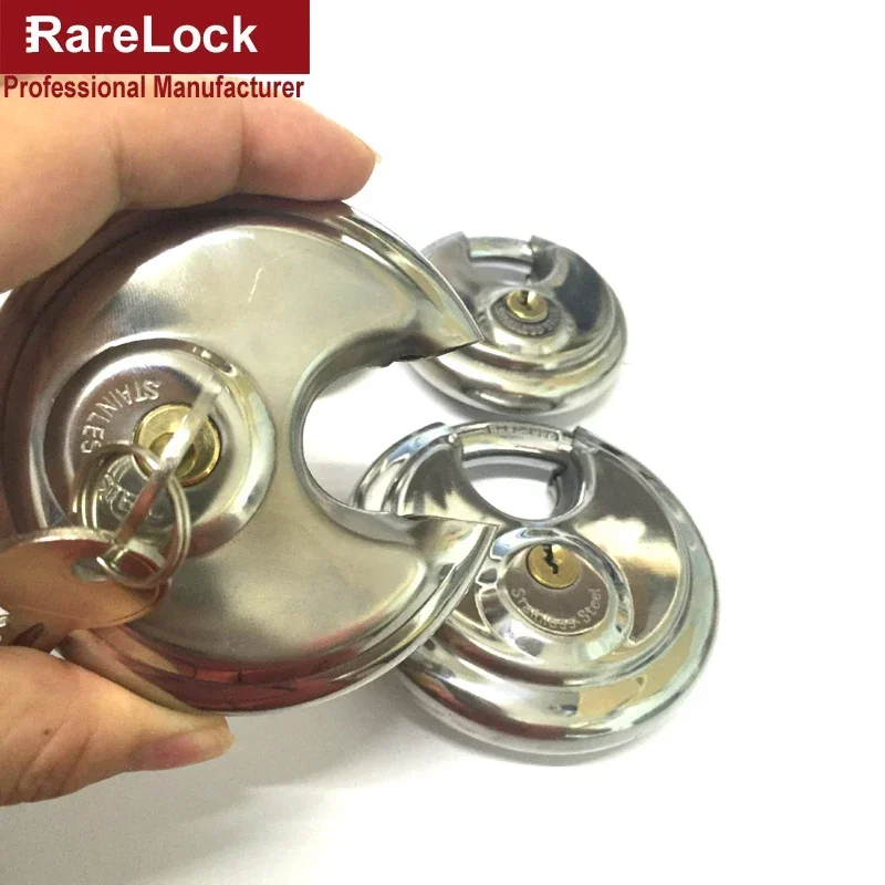 Circle Steel Padlock with 2 Keys 60-70mm for Outdoor Gate Drawer Door Cabinet DIY Furniture Hardware Rarelock MS383 G1
