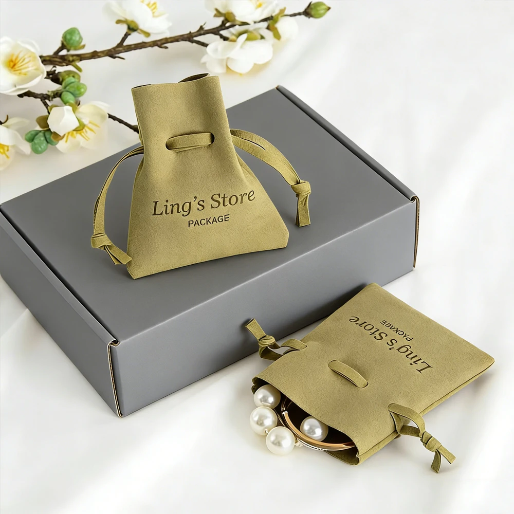 

100Pcs 7x8cm 8x10cm Jewelry Packaging Microfiber Bag Boutique Small Gift Wedding Favors Candy Coin Chocolate Oil Organizer Pouch