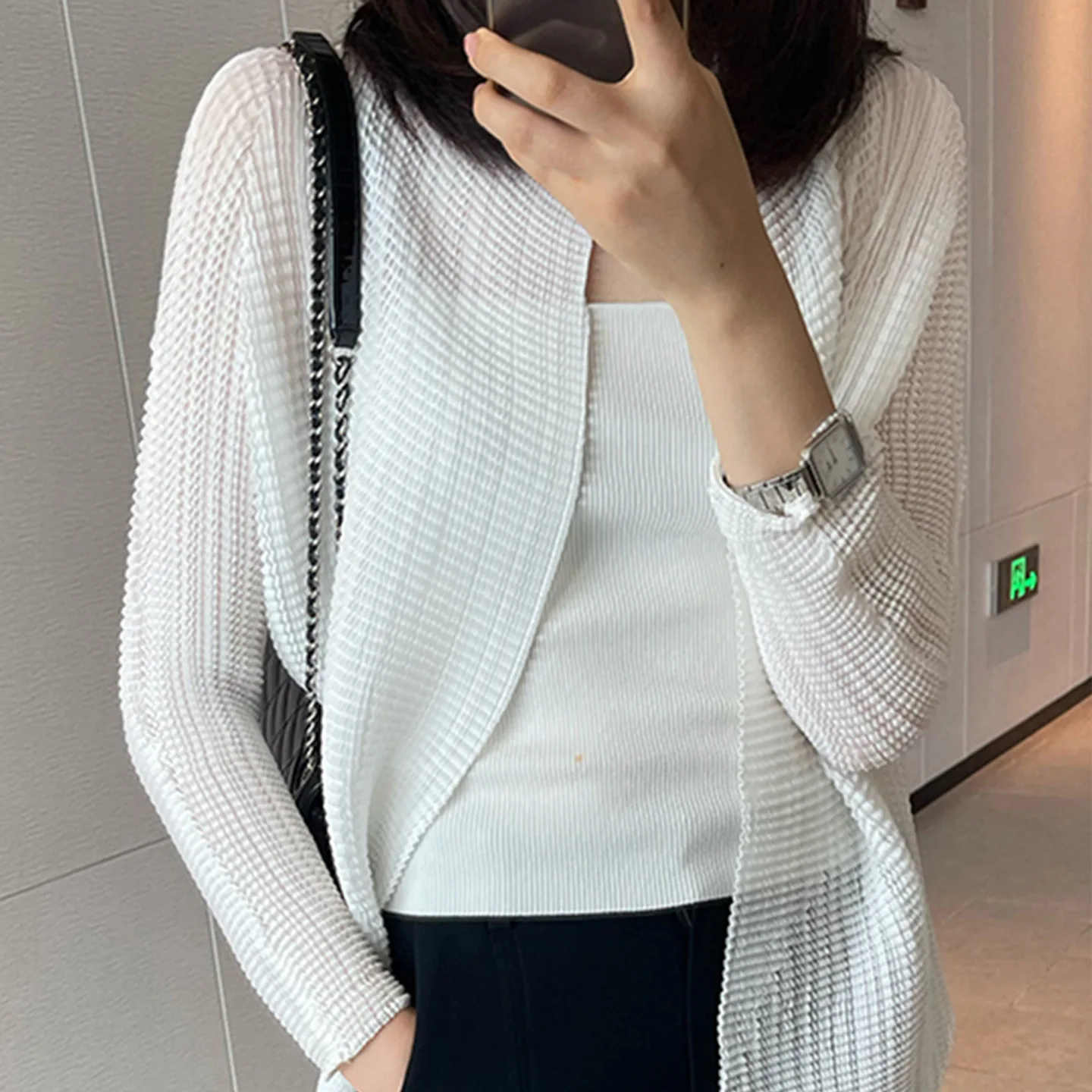 Miyake Pieghe 2025 Primavera ed Estate Nuovo Senso della Moda Senior Camicia da Sole Vento Pigro Giacca da Sole Allentata Sezione Sottile Femminile