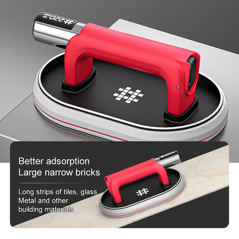 2000mAh インテリジェントディスプレイ電気真空吸引カップヘビーデューティ花崗岩タイルガラスリフター手動昇降吸引カップ 200 キロ