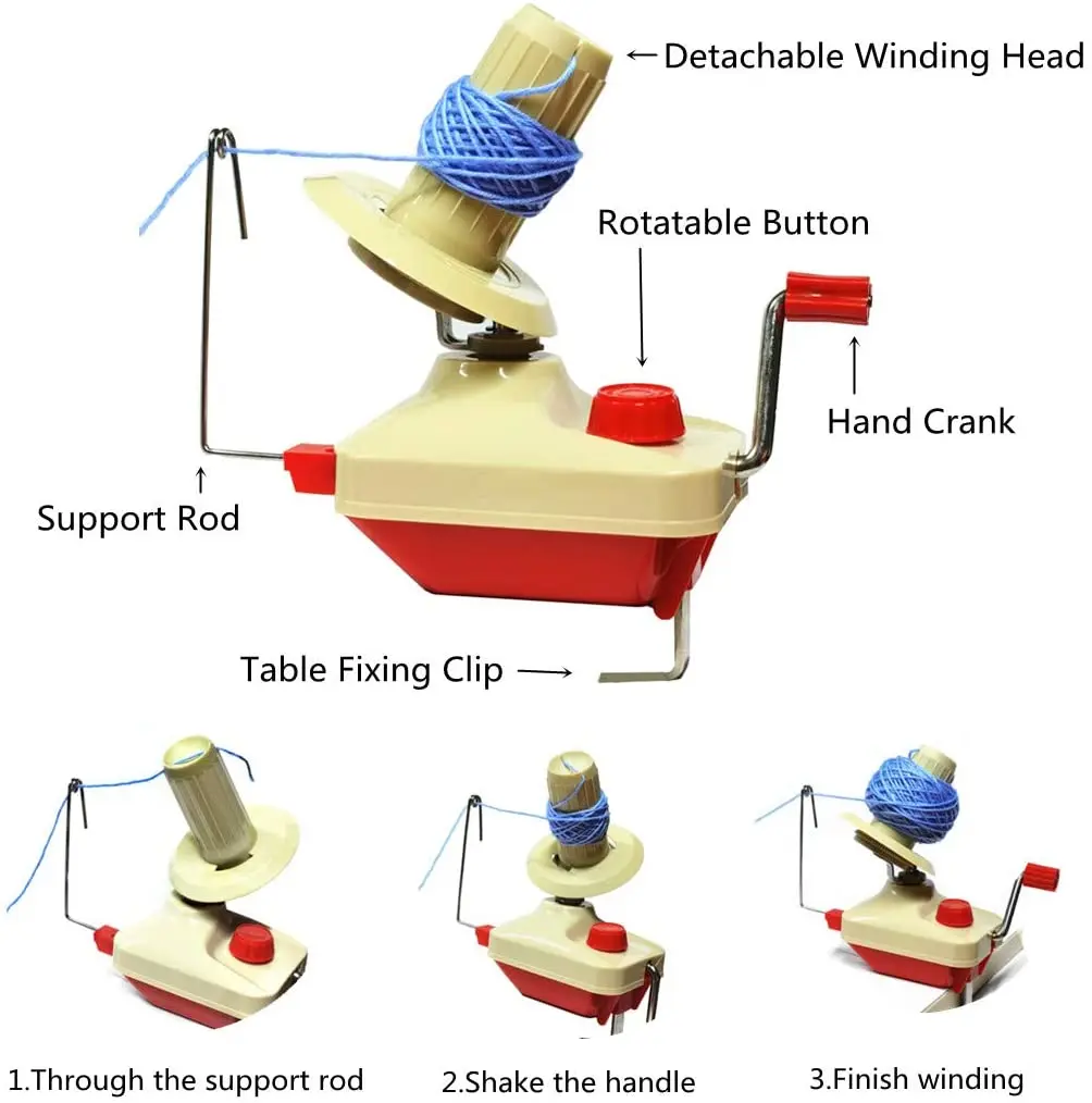 Nawijarka do przędzy domowej, maszyny do nawijania kulek z włókna włóknistej do przędzy Hands Swift dla rodziny, maszyny dziewiarskie stołowe w