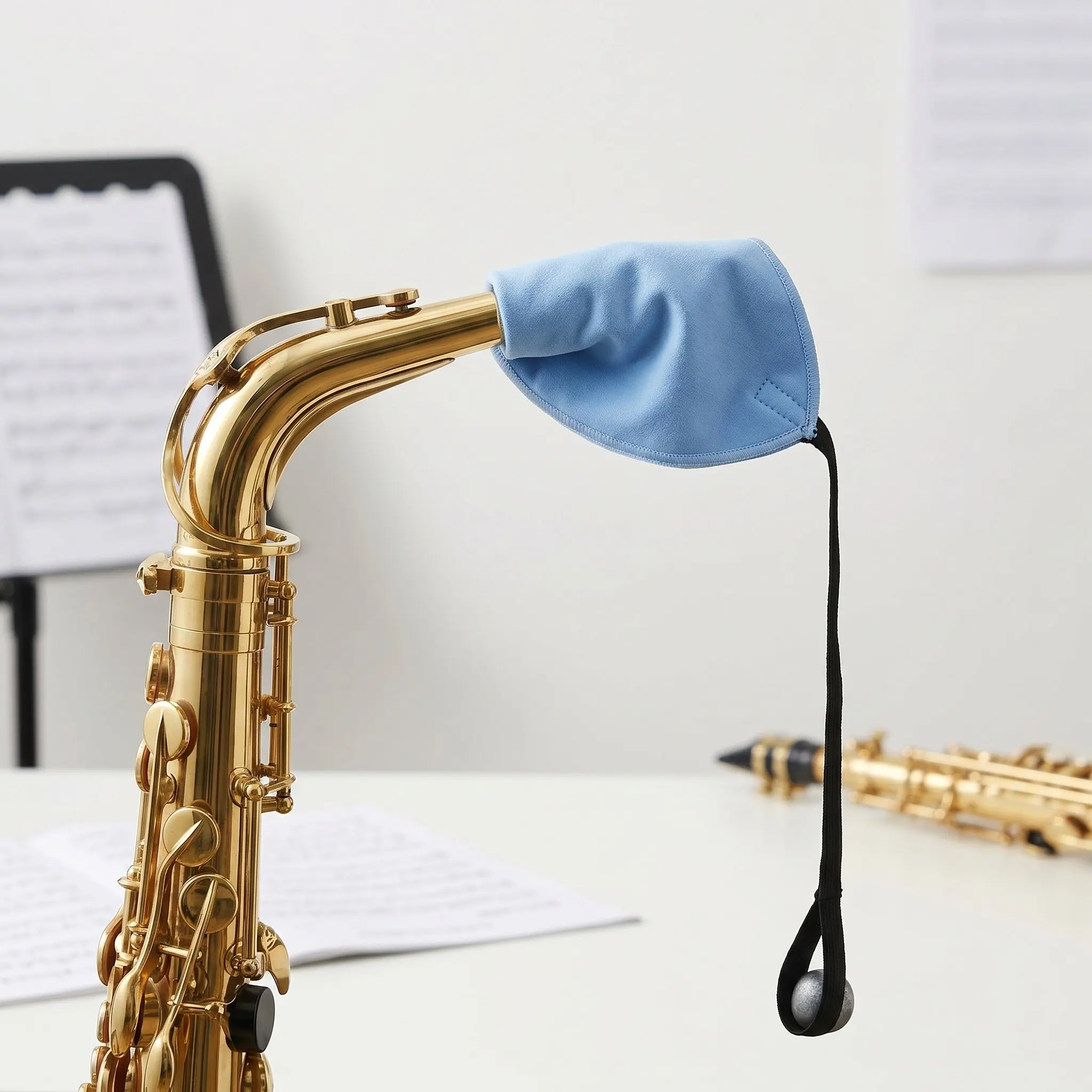 1Set Saxophone Cleaning Kit Microfiber Cleaning Cloth Swab Mouthpiece Cushions Woodwind Instrument Cleaner Alto Tenor Soprano