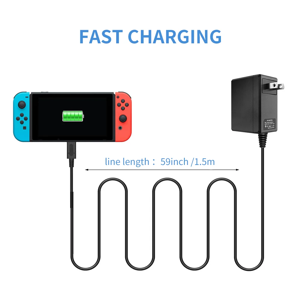 15V/2.6A US EU Plug AC Adapter Charger For Nintendo Switch Fast Charger USB Type C Power For Switch Dock Charger Support Tv Mode