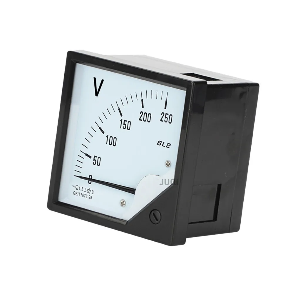 6L2-V AC voltmeter 50V 100V 150V 250V 300V 450V 500V 10KV/100V Range Analog Pointer type AC voltmeter Gauge Panel 80x80mm