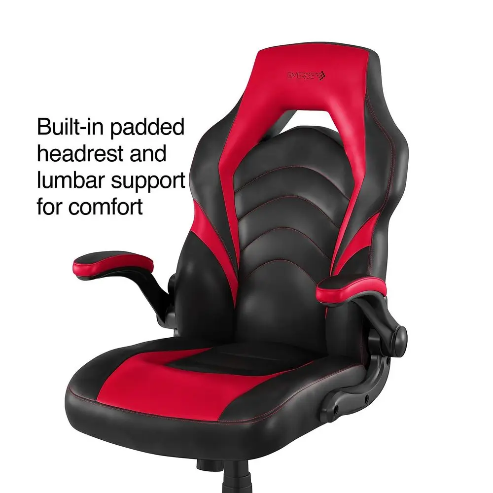 Emerge Vortex Gaming Chair, Ergonomic, Adjustable Height, Swivel, Black, 2Pack view 3
