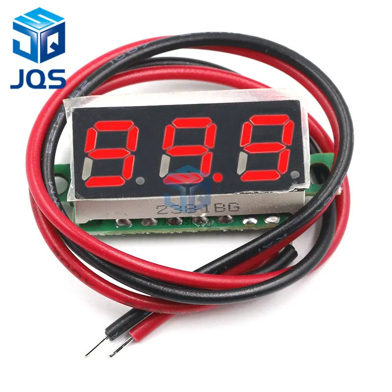 2pin 0.28 Inch Red Blue Digital LED Mini Display Module DC 2.5V-30V Voltmeter Voltage Tester Panel Meter Gauge Motorcycle Car