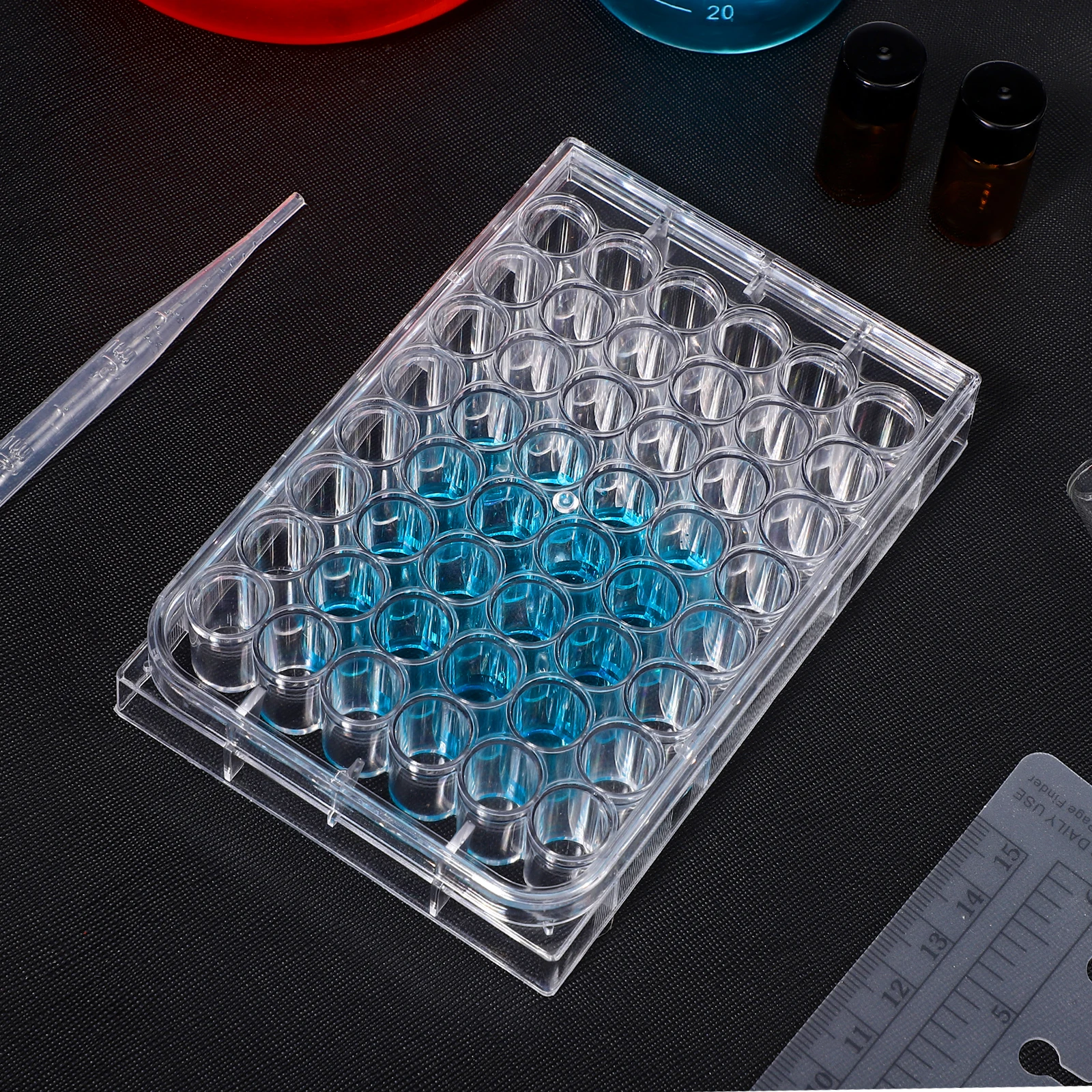 

48-well Culture Plate Cell Tissue Storage Dishes Plastic Lab Tool for Research 48 Lid Stackable Design Virgin