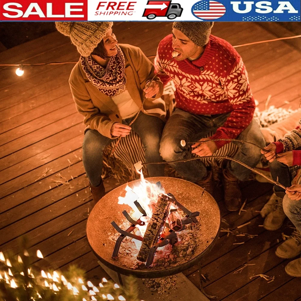 

21 Inch Heavy Duty Steel Log Grate Fireplace Rack Optimal Airflow Firewood Holder Efficient Heat Distribution Safe Burning