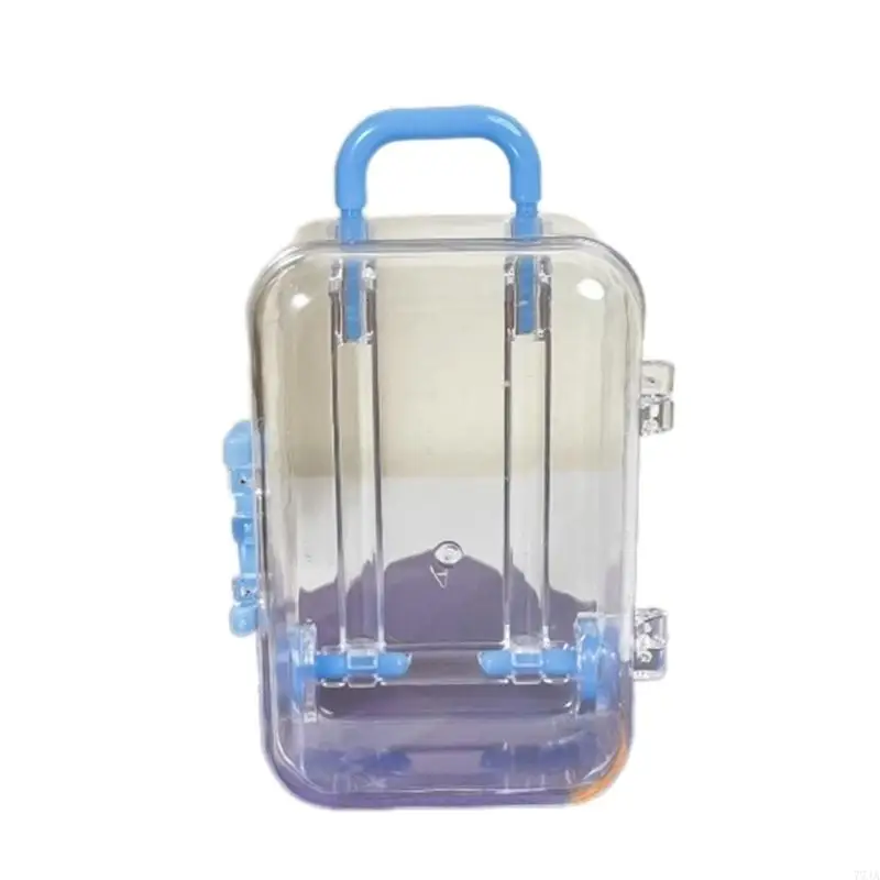 77JA Nhựa Vali Thu Nhỏ Phụ Kiện Búp Bê Mini Trunk Đồ Chơi Trang Trí Nhà Búp Bê