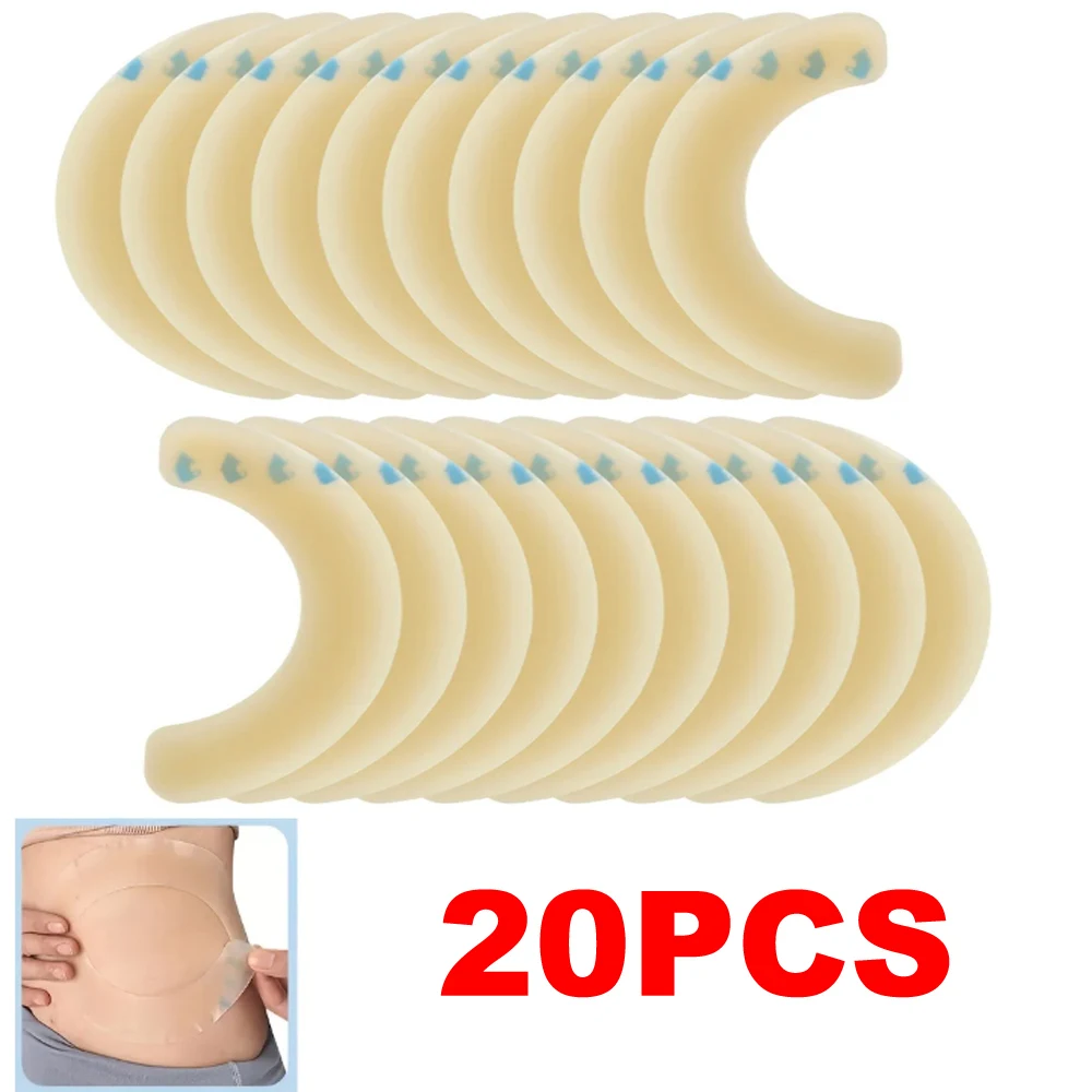 20Pcs Portable Elastic Ostomy Barrier Strips Hydrocolloid Waterproof Leak Skin Adhesive Ostomy Barrier Tape for Colostomy Bag