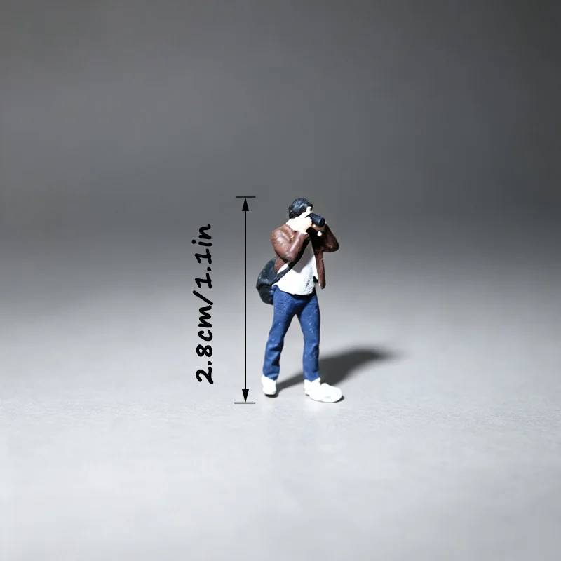 1:64 Scale Photographer Male Female Mini Resin Figure Diorama Match 3D Color Print Figure Desktop Decor Mini Photography Prop
