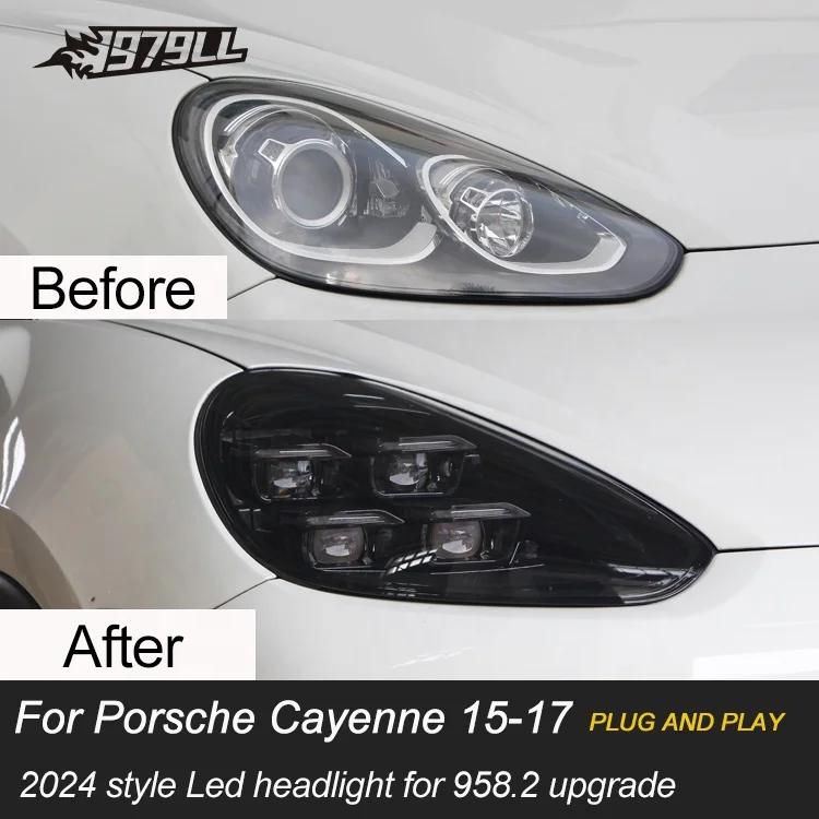 [1979ll] Autoscheinwerfer 2015 2017 2016 958 Scheinwerfer Upgrade auf 2024 PDLS-Stil LED-Scheinwerfer für Porsche Cayenne 92a 958.2
