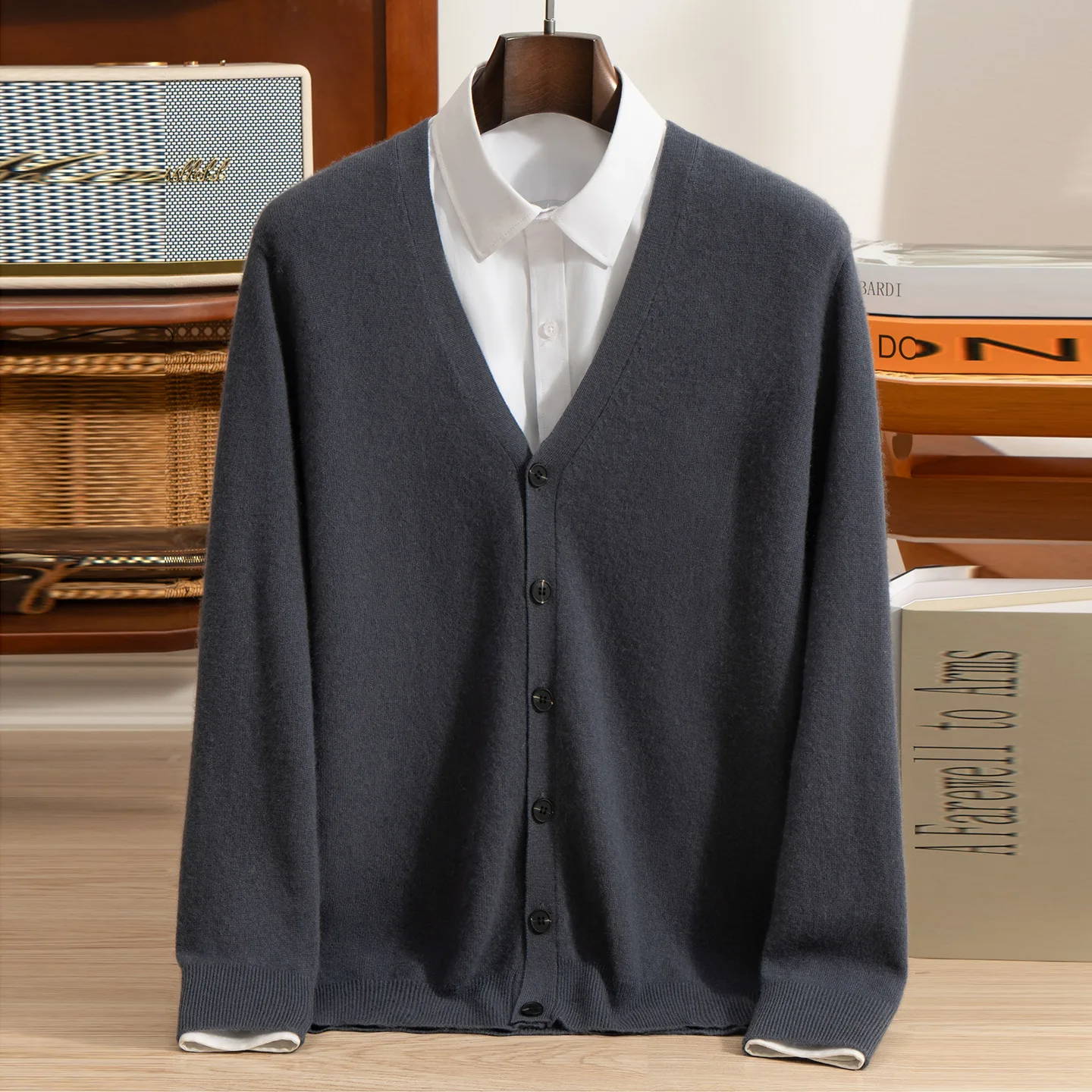 

Casual Busin Men's Long Sve V-Ne Knitted Cardigan Autumn Winter New Sle Comfortable Breathable Medium Thin