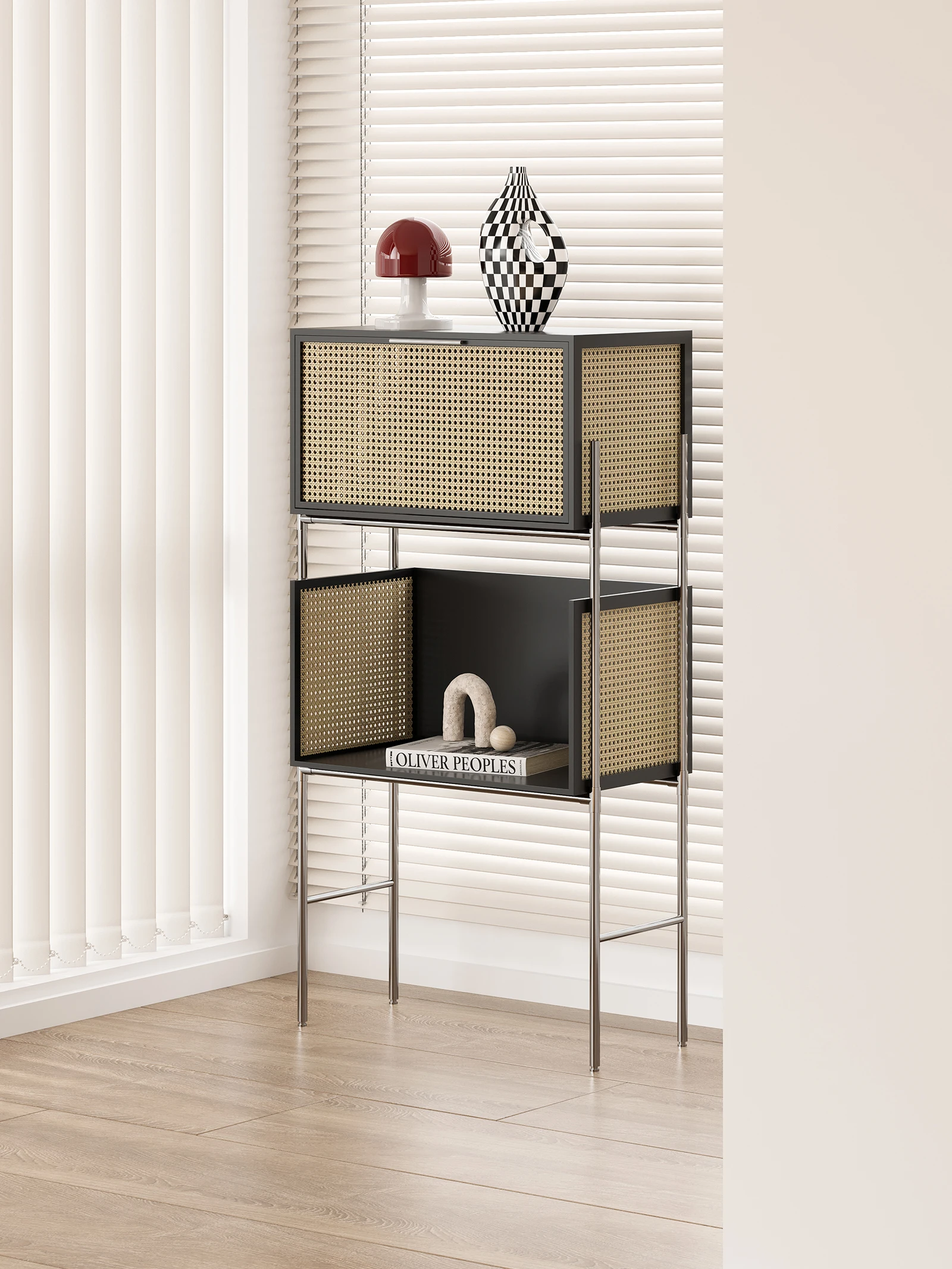 

Simple and classic living room, home rattan cabinet, display and storage, wall cabinet, storage cabinet, sofa side cabinet