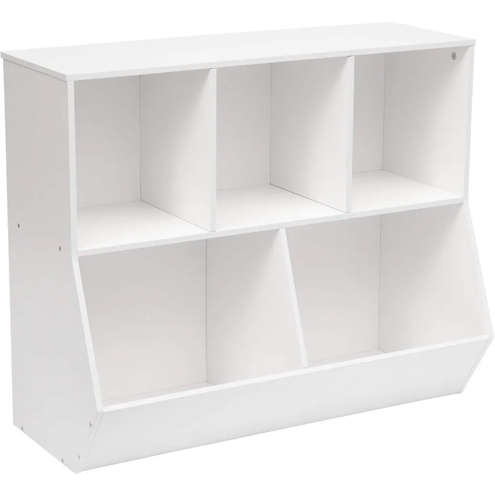 Étagère à jouets Cubby pour enfants, marchepied de bibliothèque, étagère à jouets pour enfants, armoire de rangement de jouets de 35.4 po L, adaptée aux enfants