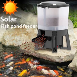 Alimentatore automatico solare regolabile per acquario, timer per laghetto per pesci, dispenser digitale per alimenti, laghetto Koi, temporizzazione intelligente