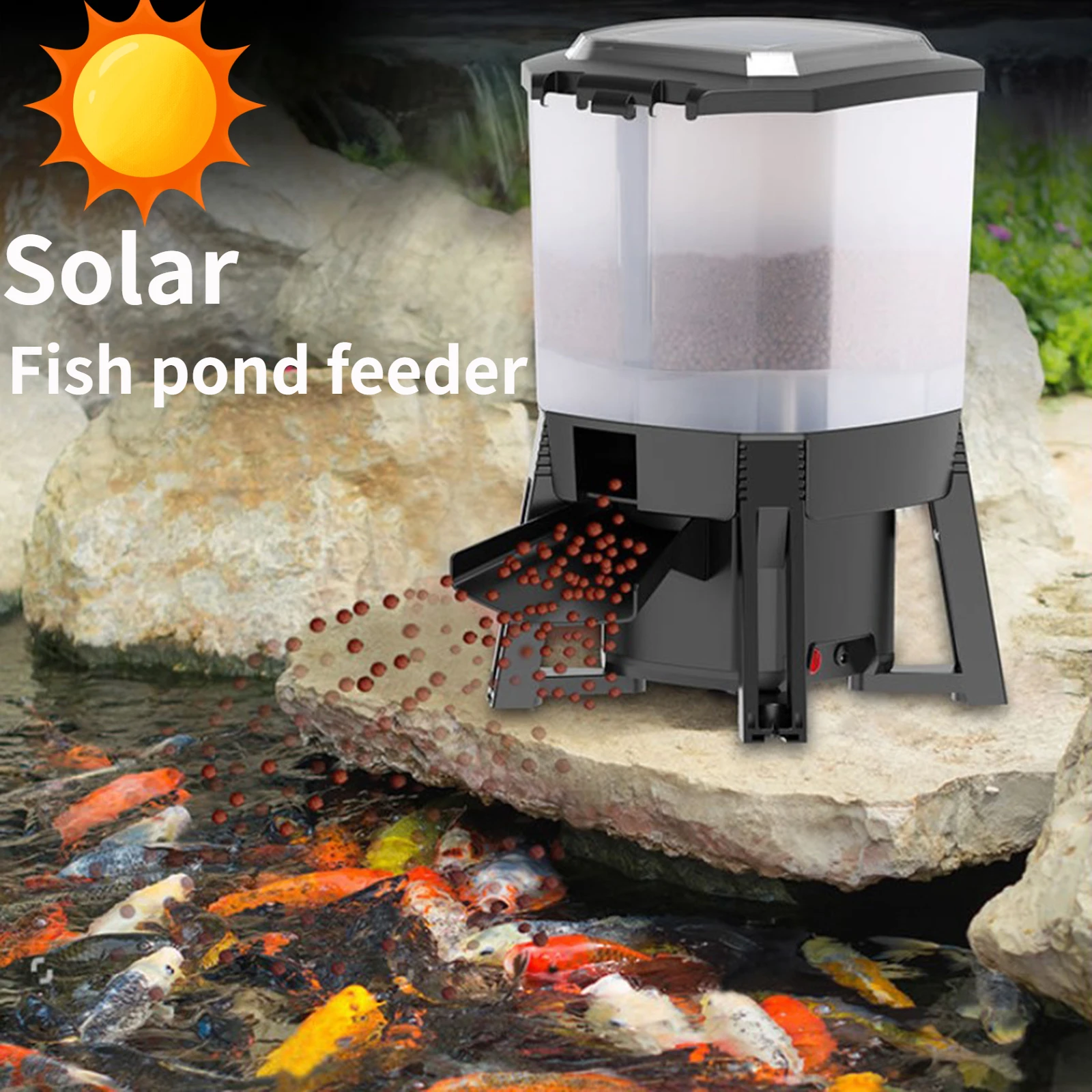 Adjustable Solar Automatic Aquarium Feeder Timer Fish Pond Digital Food Dispenser Koi pond intelligent timing feeding