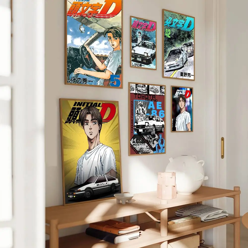 Anime I-Initial D Poster Posters Decorative Paintings Study Bedroom Bar Background Wall Murals Gifts