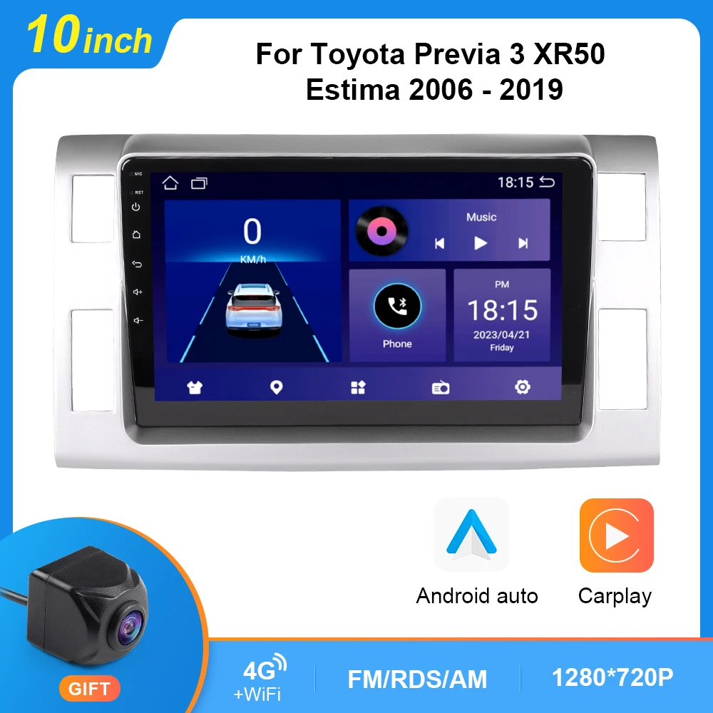 

Autoradio Android Auto For Toyota Previa 3 XR50 Estima 2006-2019 Car Radio Multimedia Video Player GPS Navigation No 2din