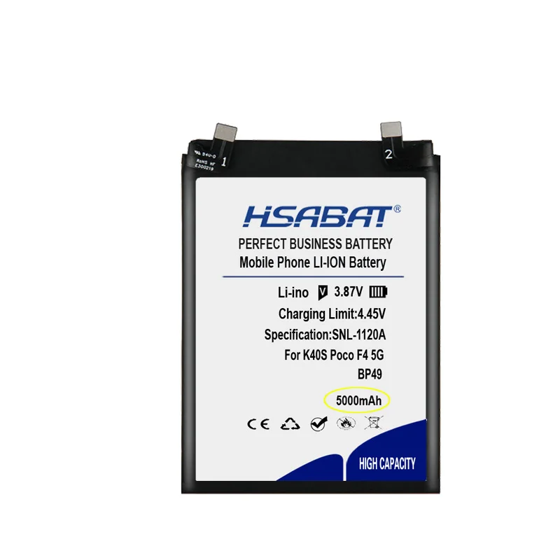 HSABAT-بطارية ل شاومي Mi 12 برو ، 12X ، Redmi نوت 11 برو + ، 11 برو زائد ، K50 ، POCO F4 ، 5G بطاريات ، BP45 ، BP47 ، BP48 ، BP49 ، 5000 ~ 5500mAh