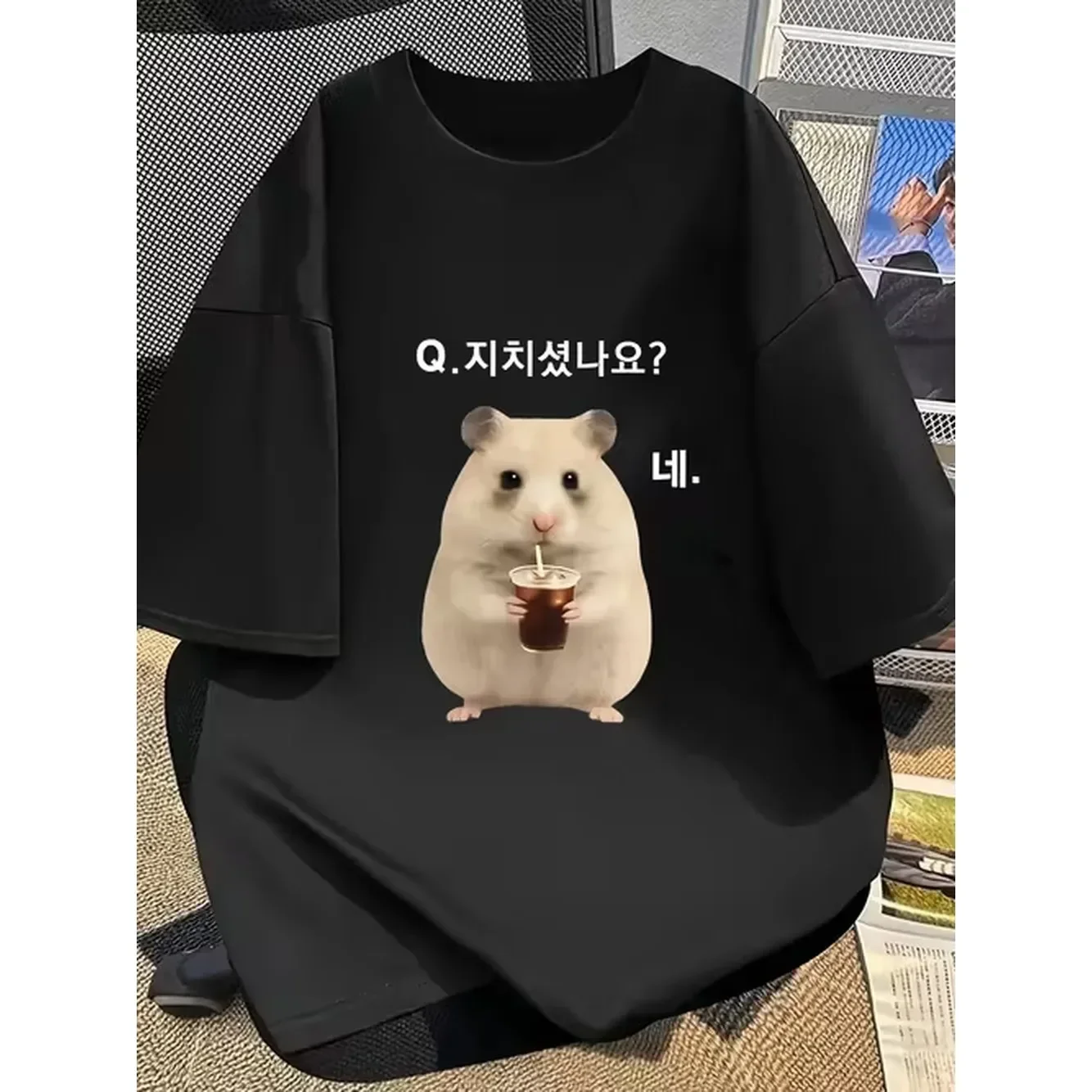 Womens T Shirt Q Did You Hamster Graphic Soft Casual Short Sleeve Top For Spring Summer Outfits